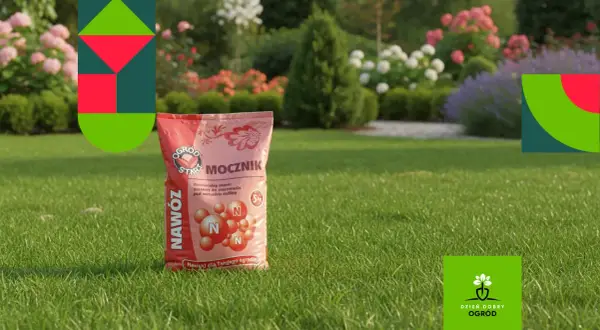 Opakowanie nawozu mocznik skład, idealne do pielęgnacji trawnika i roślin. Dba o piękny ogród.