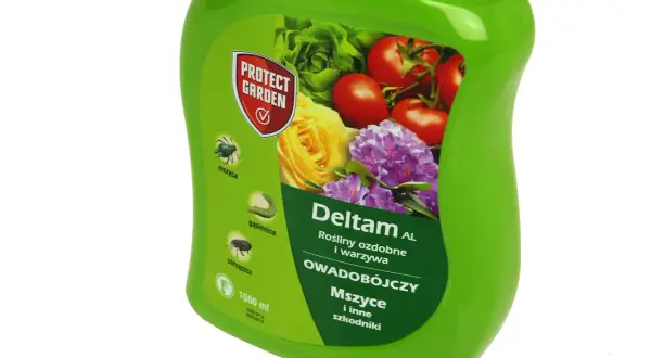 Preparat Deltam AL do roślin ozdobnych i warzyw. Zwalcza mszyce i inne szkodniki. Dawkowanie: 10 ml na litr wody.